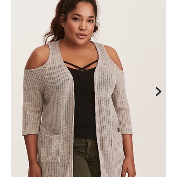 torrid Sweaters - Torrid Cold Shoulder Cardigan